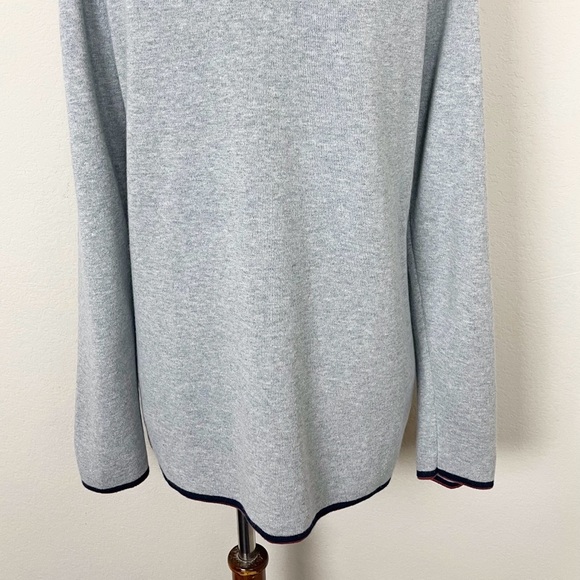 J. Crew Boyfriend Sweater Blazer with Contrast Trim in Heather Grey Rock Red - Picture 9 of 11